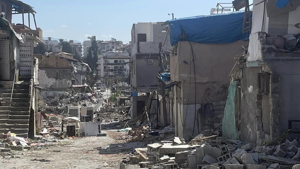 Beschädigte Häuser nach dem Erdbeben in der Türkei