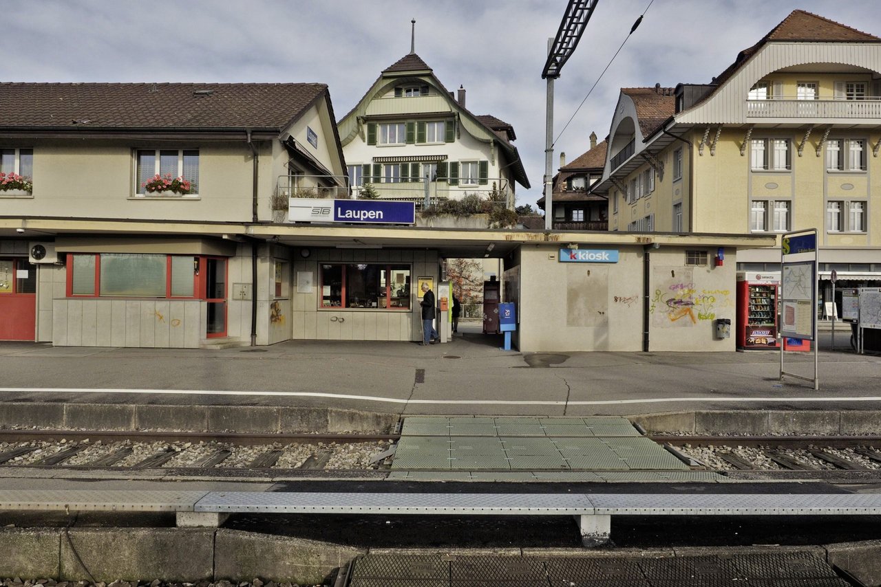 Altes Bahnareal Laupen, Blick in Richtung Stedtli.