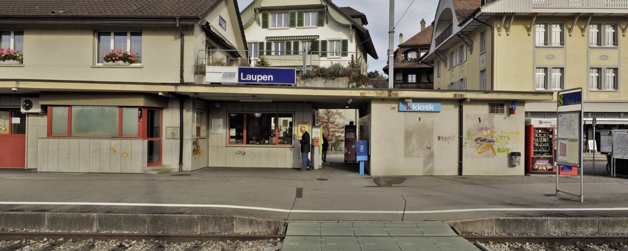 Altes Bahnareal Laupen, Blick in Richtung Stedtli.